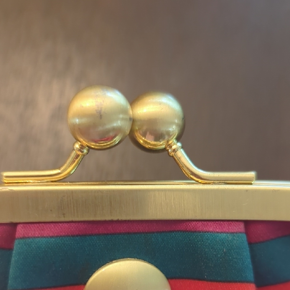 Coach Legacy Striped Large Kisslock Pouch/Wristlet - Picture 5 of 7